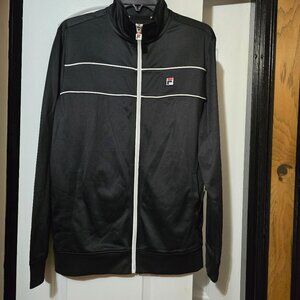 Fila Men's Heritage Full Zip Black Track Jacket Size Medium